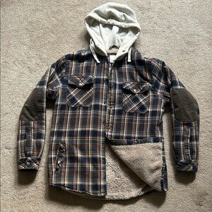 Men’s fleece flannel with hood